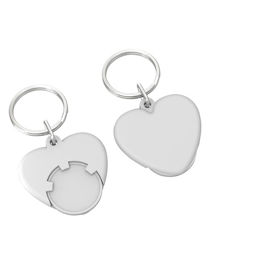 Porte-clés jeton 1€ "cœur" Porte-clés jeton 1€ "cœur"