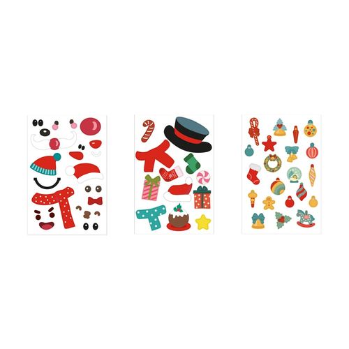 GLIMN. Set van zes bladen met kerstfiguren en 3 bladen stickers