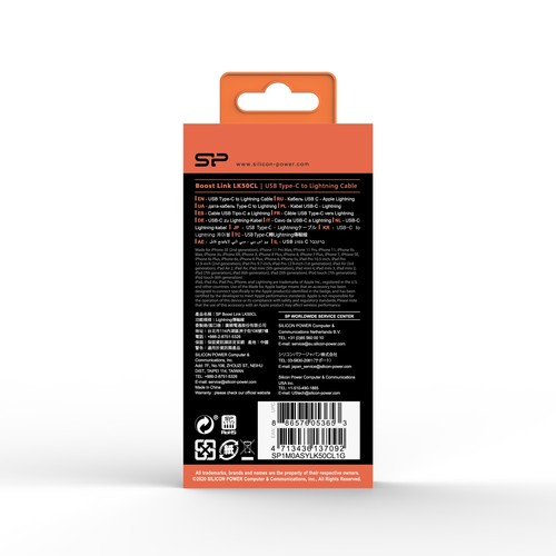 DATA TRANSFER CABLE Boost Link Nylon LK50CL Type C Lightning DATA TRANSFER CABLE Boost Link Nylon LK50CL Type C Lightning