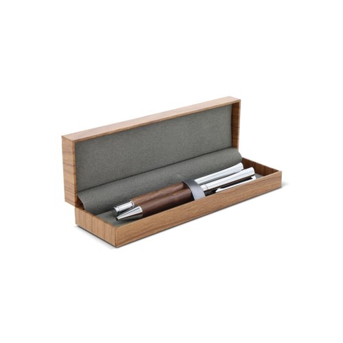 Balpen en rollerball set Walnoot hout