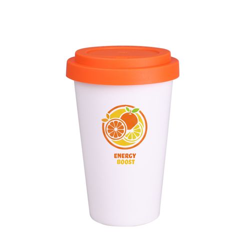 Beker Freedom Classic 280ml wit/oranje Beker Freedom Classic 280ml wit/oranje