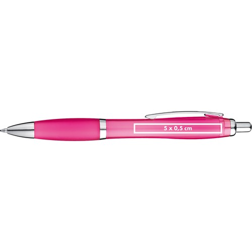 Transparent ball pen with rubber grip