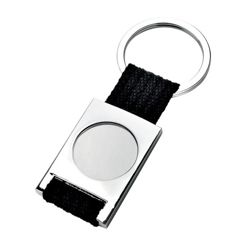 KEY CHAIN BLACK TEXTILE RIBBON W/CAVITY