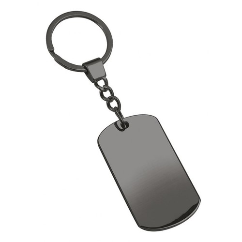 BURNISHED RECTANGULAR PLATE KEY RING