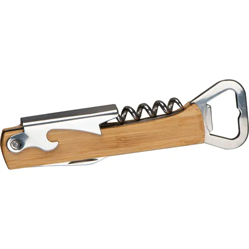 Corkscrew with bottle opener