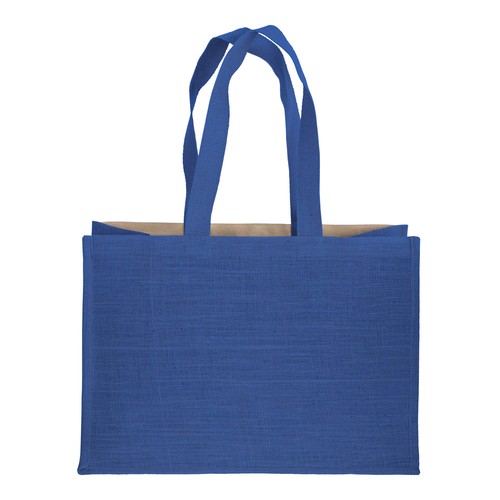 280 g/m2 cotton shopping bag with jute details, long handles and gusset 280 g/m2 cotton shopping bag with jute details, long handles and gusset
