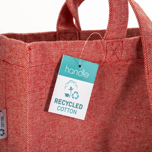 280g/m2 recycled cotton shopping bag, long handles and gussets 280g/m2 recycled cotton shopping bag, long handles and gussets