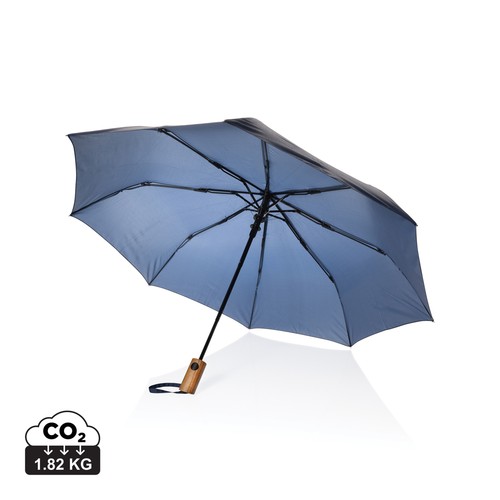 Mini parapluie 21" à ouverture auto en bois d'acacia Kaycey