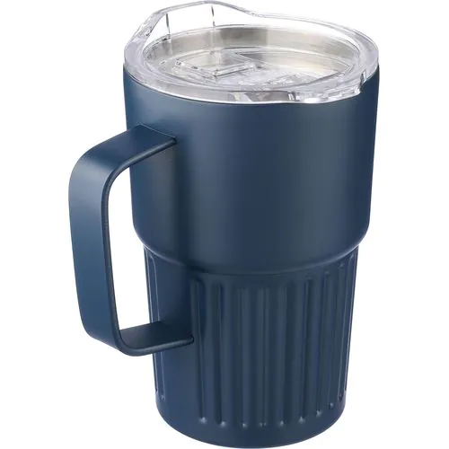Recycled stainless steel double-walled travel mug (450 ml) Calo