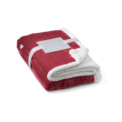 HEIDEN. Manta polar reversible (190 g/m²) con cinta de raso y tarjeta personalizada HEIDEN. Manta polar reversible (190 g/m²) con cinta de raso y tarjeta personalizada