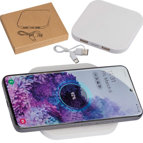 Wireless charger with 2 USB ports Wireless charger with 2 USB ports
