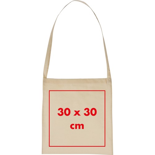 Borsa in cotone con manici lunghi