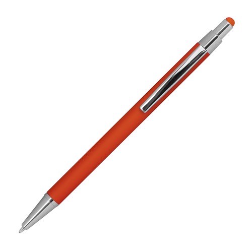 Metal ballpen with rubber coating and touch function Metal ballpen with rubber coating and touch function