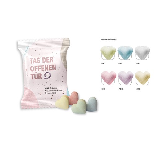 Dextrose hearts mix promotional bag, dextrose hearts multicoloured