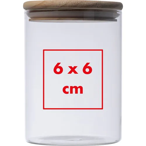 Borosilicate glass jar with pine wood lid, 700 ml