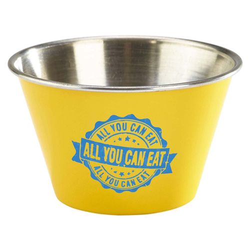 6oz Stainless Steel Ramekin - (Blue, Red, Yellow & Black) 6oz Stainless Steel Ramekin - (Blue, Red, Yellow & Black)