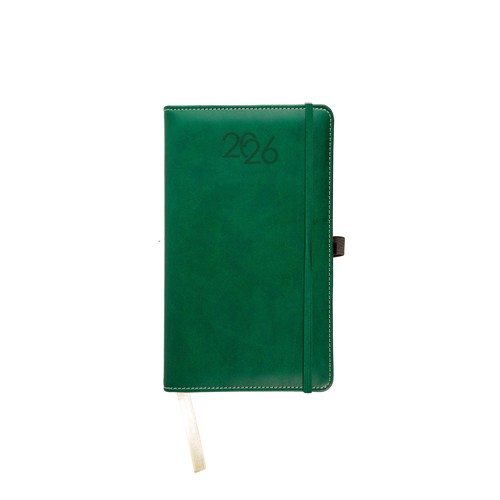 Agenda quotidien de poche 2026, couverture rigide en PU thermocollé avec piqûres Agenda quotidien de poche 2026, couverture rigide en PU thermocollé avec piqûres