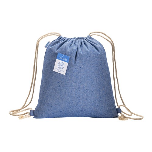 280 gr/m2 recycled cotton melange-effect backpack with drawstring choke closure attached 280 gr/m2 recycled cotton melange-effect backpack with drawstring choke closure attached