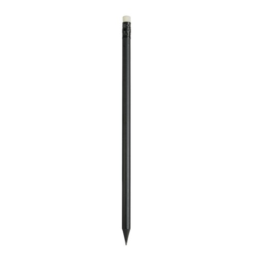 Crayon à papier noir cylindrique avec gomme coloré