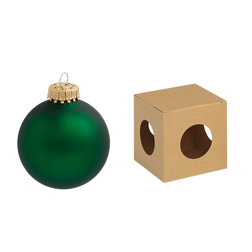Boule de Noël 7 cm avec tampographie 4-5 couleurs (recto) - en boîte ECO - couronne dorée - MADE IN GERMANY