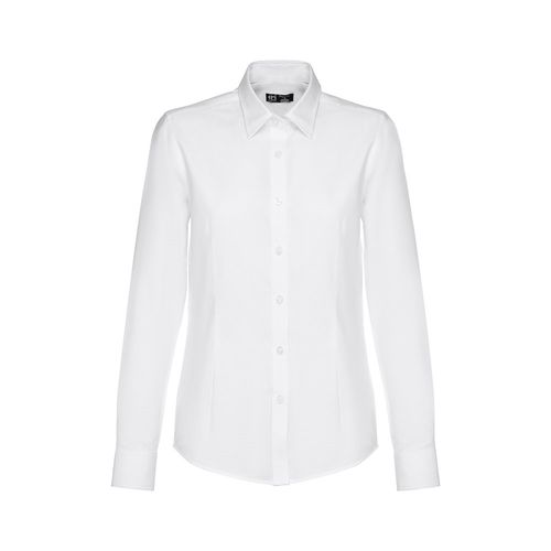 THC TOKYO WOMEN. Women's long-sleeved oxford shirt with pearl coloured buttons