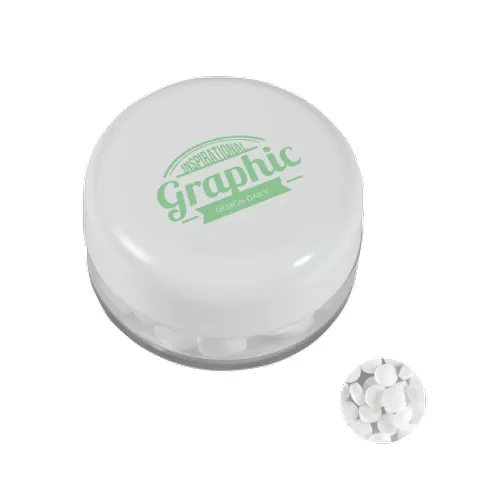 Boîte plastique ronde avec extra fort - bonbons `triangle`