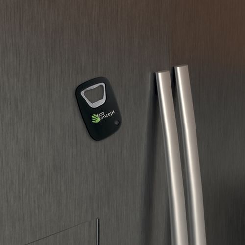BOTTLE OPENER IN RECYCLED MATERIAL rPS with a neodymium magnet on the back