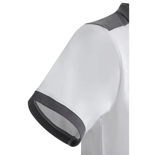 VL VELES. Polo piqué bicolore stretch (200g/m²), manches courtes, en polyester (96%) et élasthanne (4%)