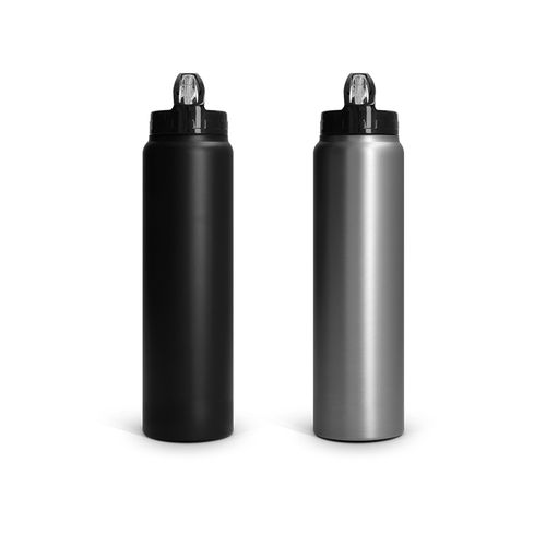 BOUTEILLE GOURDE INOX 1 L AVEC PAILLE