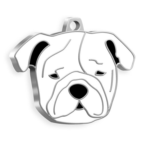 DOG TAG BULLDOG WHITE