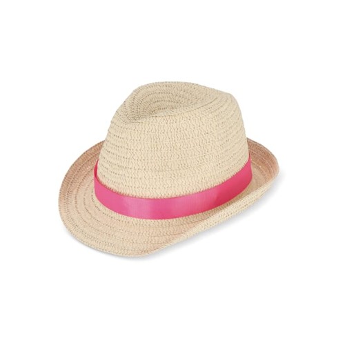 Chapeau de paille végétal avec bande colorée Chapeau de paille végétal avec bande colorée