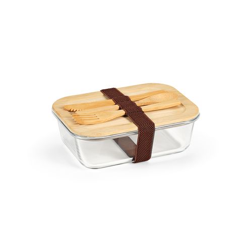 Box pranzo Van Gogh 1090ml in vetro borosilicato e bambù