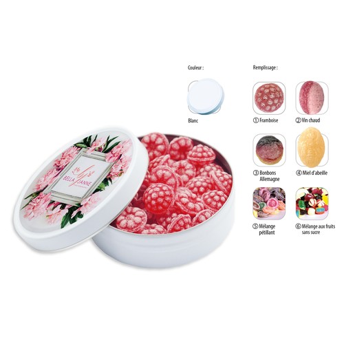 Candy box, Raspberry hardboiled sweets