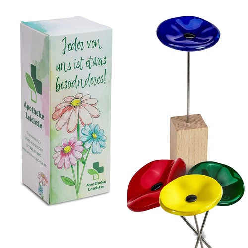 Handgemaakte glazen bloem - Pasen - blauw Handgemaakte glazen bloem - Pasen - blauw