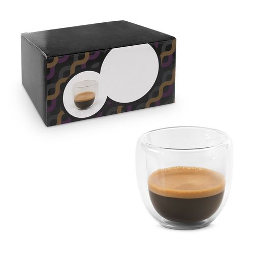 EXPRESSO. Set da caffè in vetro borosilicato con 2 tazze