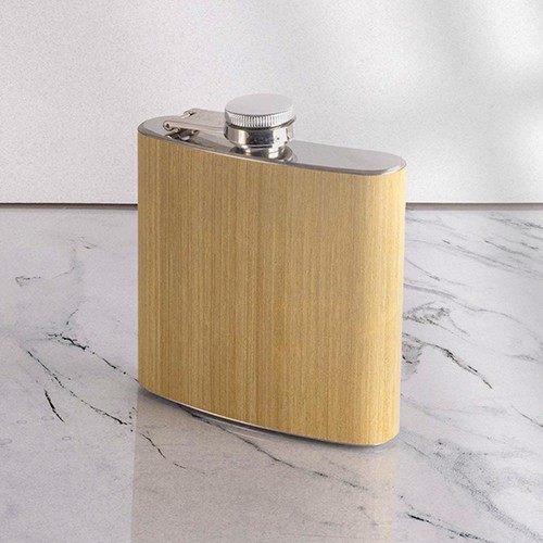 Flask 160ml steel and bamboo Cologna Flask 160ml steel and bamboo Cologna