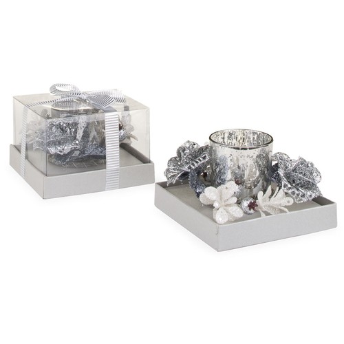 CANDLE-HOLD.SILVER GLASS d=55 - h=65 mm CANDLE-HOLD.SILVER GLASS d=55 - h=65 mm