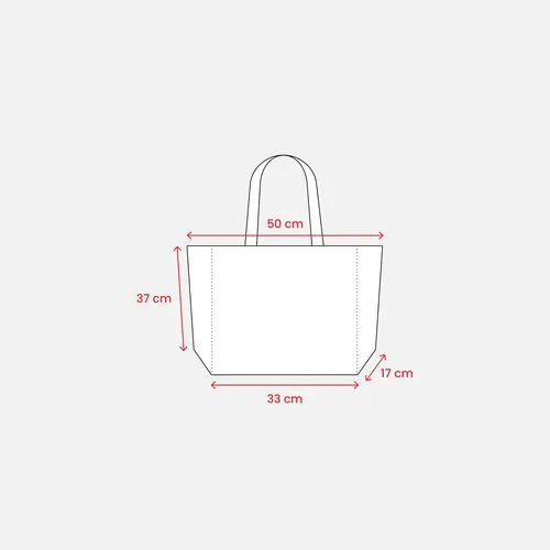 Tote-bag avec soufflet à la base en coton recyclé 280 g/m2, anses longues
