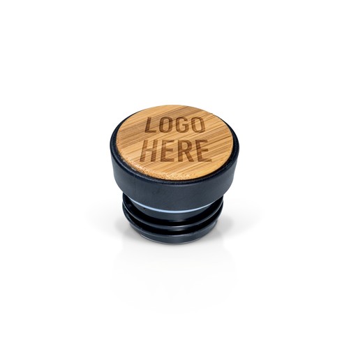 Gourde en aluminium avec bouchon avec insert en bambou, 500 ml