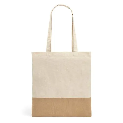MERCAT. Torba ze 100% bawełny (160 g/m²) z detalami z imitacji juty MERCAT. Torba ze 100% bawełny (160 g/m²) z detalami z imitacji juty