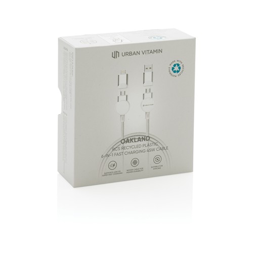 Oakland 1.2meter RCS rplastic 6-in-1 fast charging 45W kabel Oakland 1.2meter RCS rplastic 6-in-1 fast charging 45W kabel