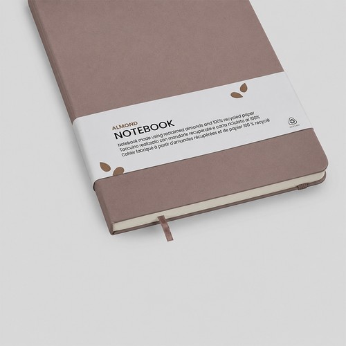 Carnet de notes avec couverture en résidus de fruits et fermeture élastique Carnet de notes avec couverture en résidus de fruits et fermeture élastique