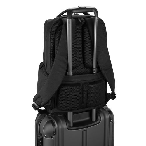 COPENHAGEN. Water-repellent recycled twill backpack with two large front pockets 17'3"