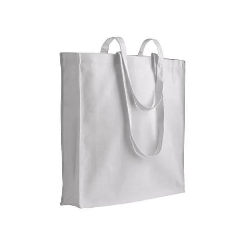 220 g/m2 cotton shopping bag, long handles and gusset, zip closure