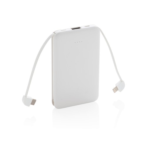 Batterie de secours 5000 mAh avec câbles intégrés Batterie de secours 5000 mAh avec câbles intégrés
