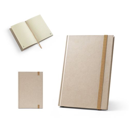 DICKINSON. Cahier A5 à couverture rigide en papier de canne à sucre (80 % canne à sucre) avec pages lignées DICKINSON. Cahier A5 à couverture rigide en papier de canne à sucre (80 % canne à sucre) avec pages lignées