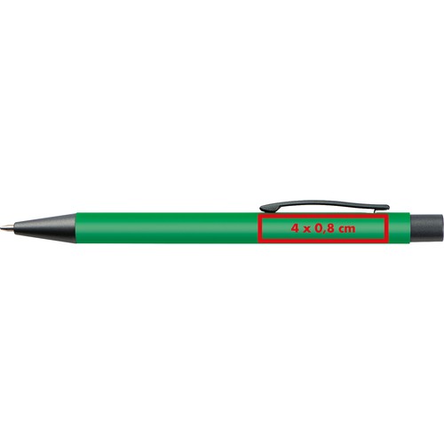 Plastic ballpoint pen with metal clip