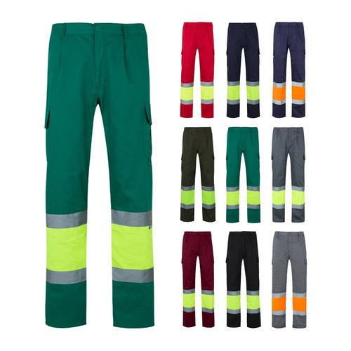 VL POSEIDON LARGE. Zweifarbige Twill-Hose mit mehreren Taschen (210 g/m²), aus Baumwolle (20%) und Polyester (80%)