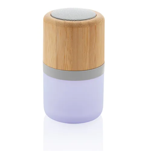 Enceinte 3W en bambou avec lumière d'ambiance