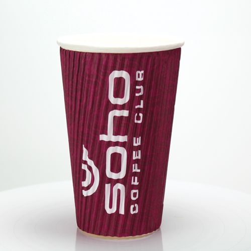 Gekräuselter Pappbecher - Vollfarbe (16oz/455ml) Gekräuselter Pappbecher - Vollfarbe (16oz/455ml)